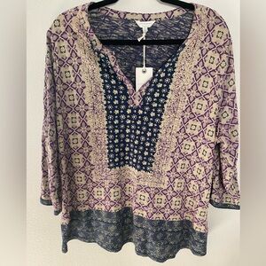 Lucky Brand Boho Top 2X Brand New W/Tags